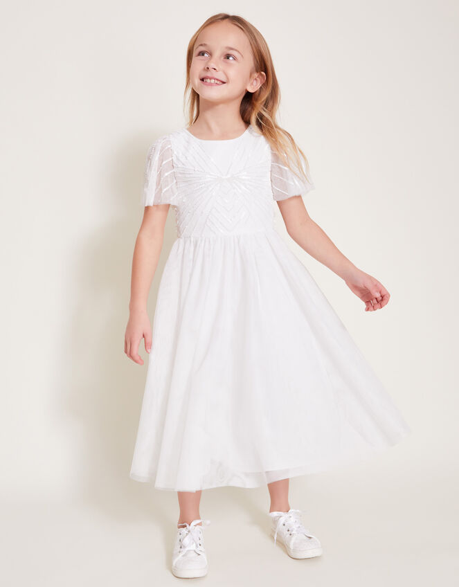 Sunray Embellished Dress, Ivory (IVORY), large