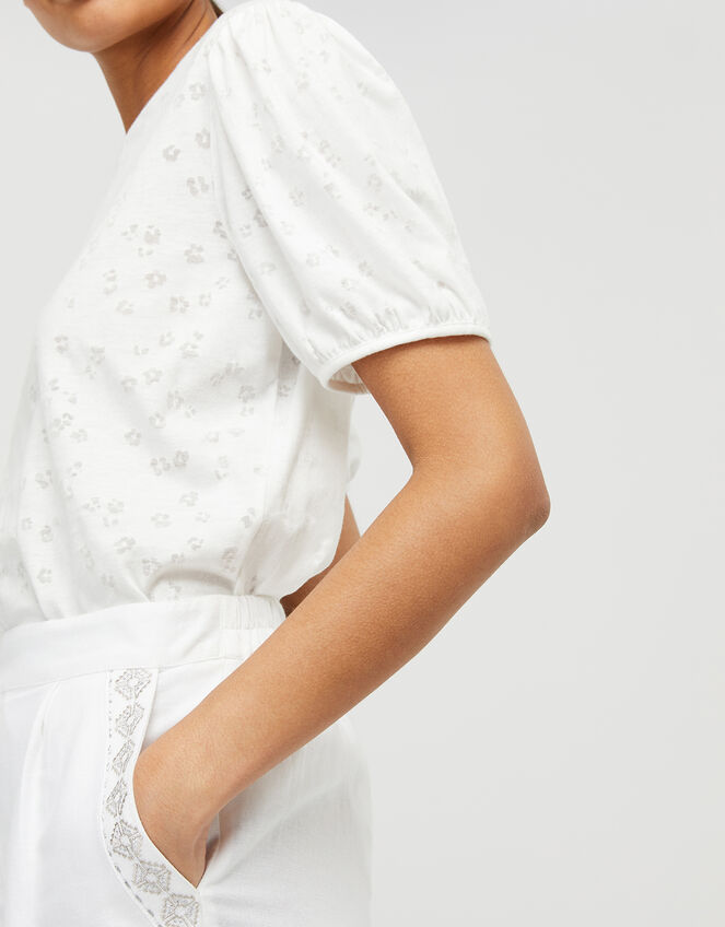 Petunia Puff Sleeve T-shirt, Ivory (IVORY), large