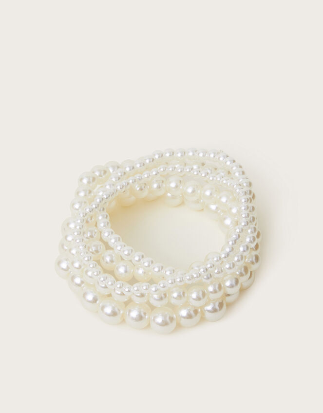5-Pack Bow Pearl Bracelets, , large