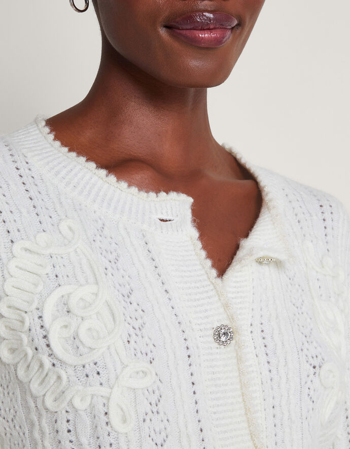 Callie Cropped Cardigan - Ivory