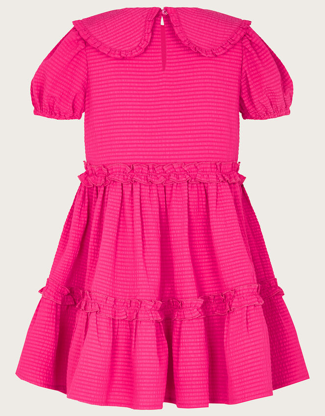 Collar Ruffle Detail Dress, Pink (BRIGHT PINK), large