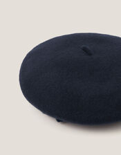 Bow Wool Beret, Blue (NAVY), large