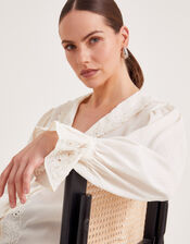 Clare Cutwork Blouse, Ivory (IVORY), large