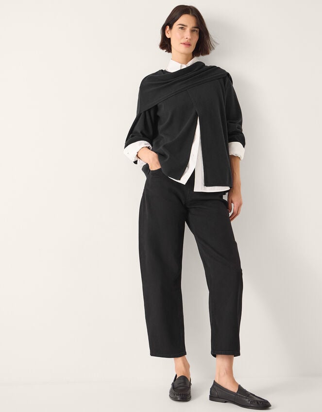 Simmi Asymmetrical Scarf Cardigan, Blue (NAVY), large