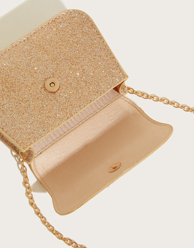 Pearl Bow Glittery Bag, , large
