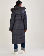 Vera Vertical Stitch Padded Coat with Recycled Polyester, Grey (CHARCOAL), large