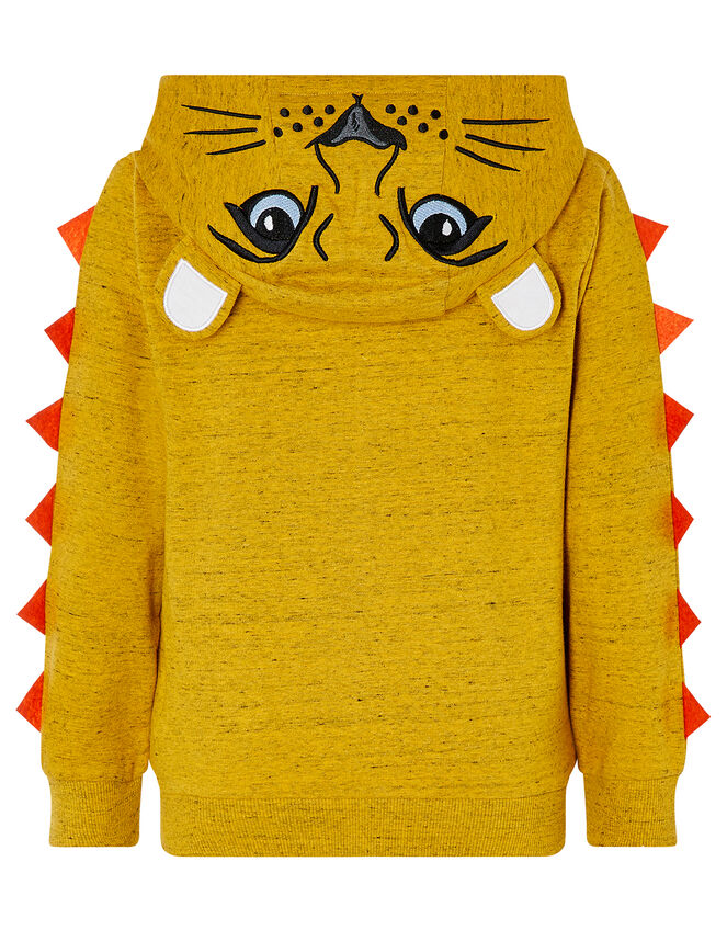 Lion Zip-Through Hoody, Yellow (MUSTARD), large