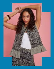 Maison Hotel Fernanda Stripe Waistcoat, Blue (NAVY), large