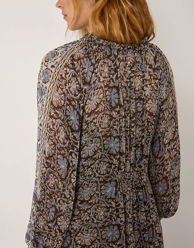 Maison Hotel Gaia Floral Midi Dress, Blue (BLUE), large