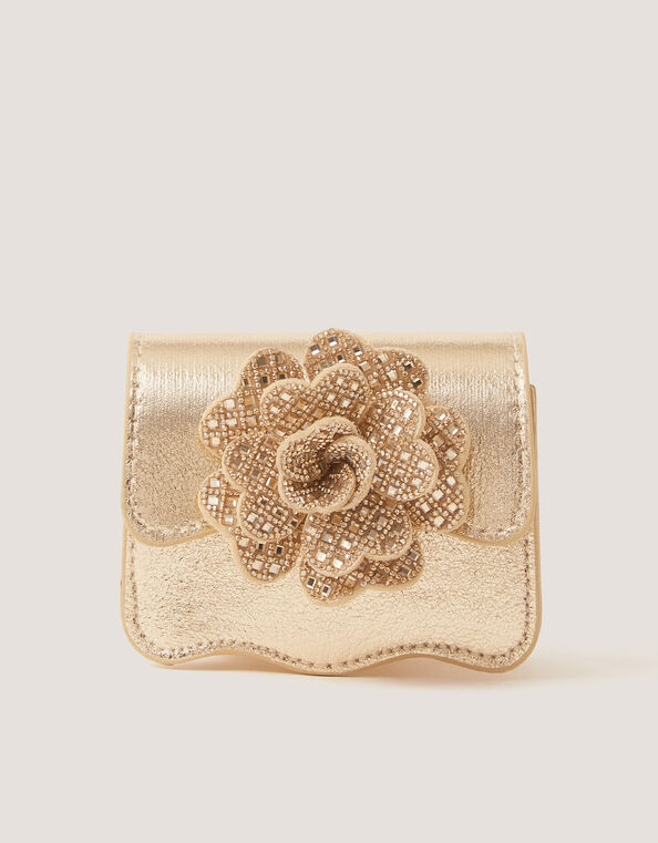 Diamant&eacute; Flower Metallic Bag, , large