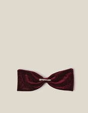 Sparkle Velvet Bow Hair Clip, Red (BURGUNDY), large