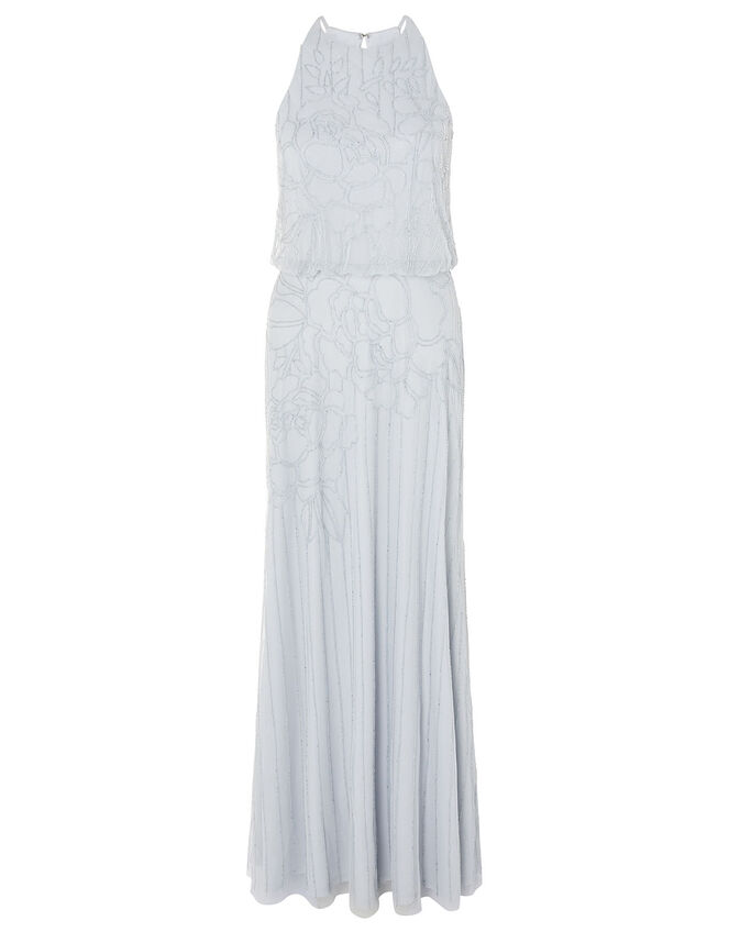 Bianca Floral Beaded Maxi Dress, Blue (BLUE), large