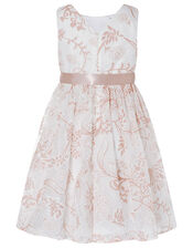 Annie Printed Lace Dress, Ivory (IVORY), large
