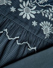 Baby Embroidered Blouse and Leggings Set, Blue (NAVY), large