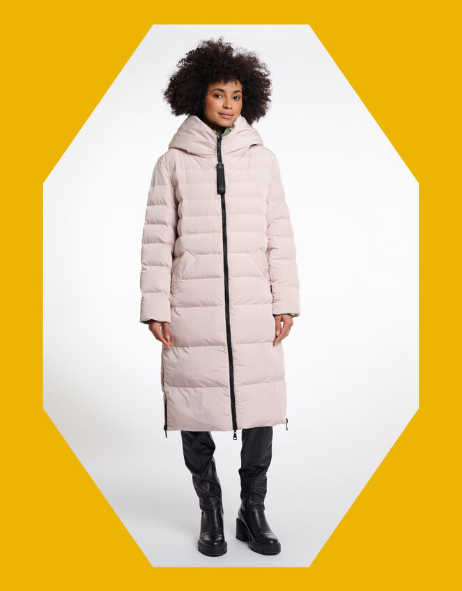 Rino & Pelle Keila Reversible Long Puffer Coat, White (OFF WHITE), large
