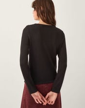 Bonnie Asymmetrical Button Jumper, Black (BLACK), large