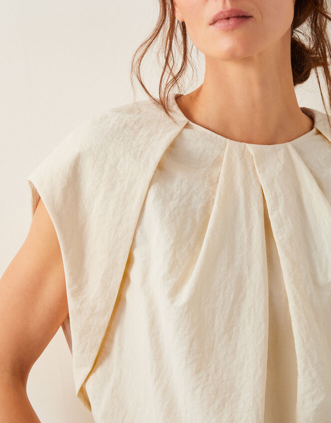 Dorit Bubble Hem Top Cream