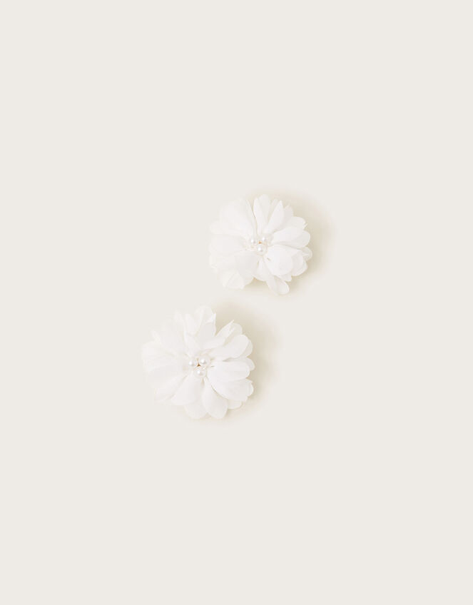 Rosette Bridesmaid Hair Clips Set of Two, , large