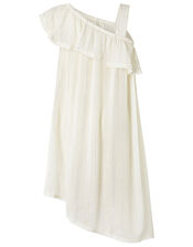 Willabelle Metallic Asymmetric Dress, White (WHITE), large