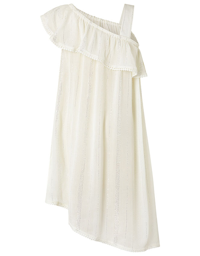 Willabelle Metallic Asymmetric Dress, White (WHITE), large