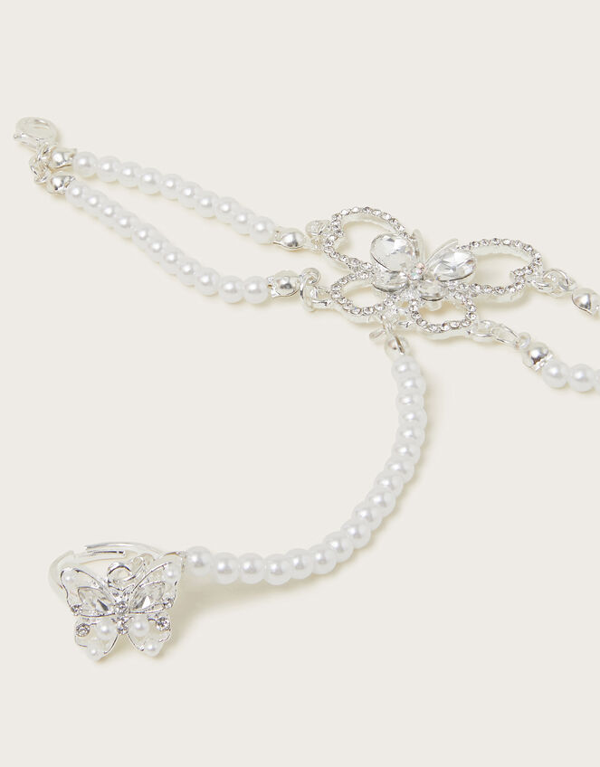 Butterfly Pearl Ring & Hand Chain, , large