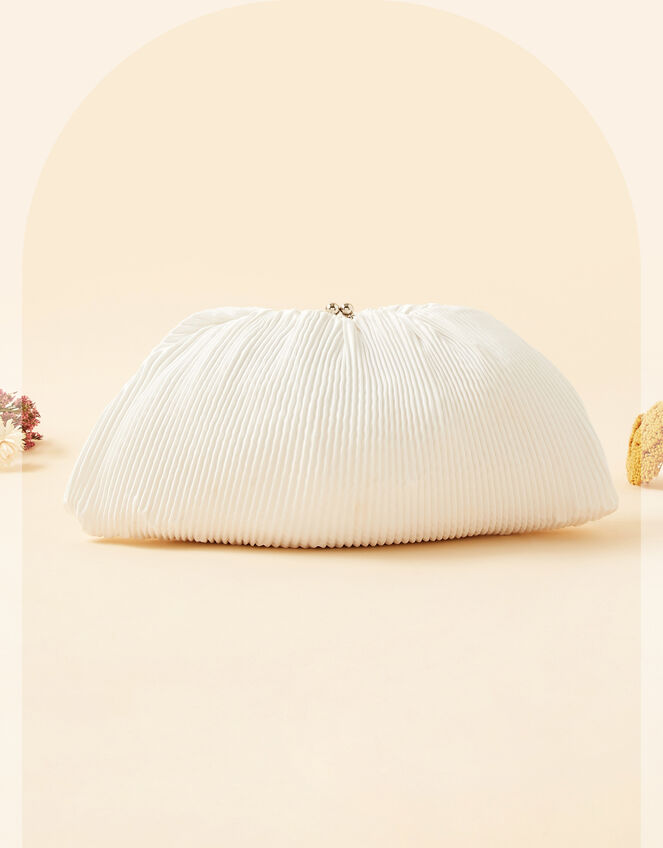 Ruched Bridal Clutch Bag, , large