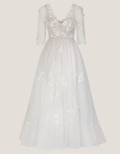 Lucy Embroidered Floral Maxi Wedding Dress, Ivory (IVORY), large