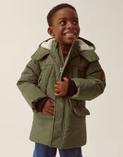 Water-Resistant Padded Coat, Green (KHAKI), large