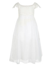 Estella Lace Bodice Occasion Dress, Ivory (IVORY), large