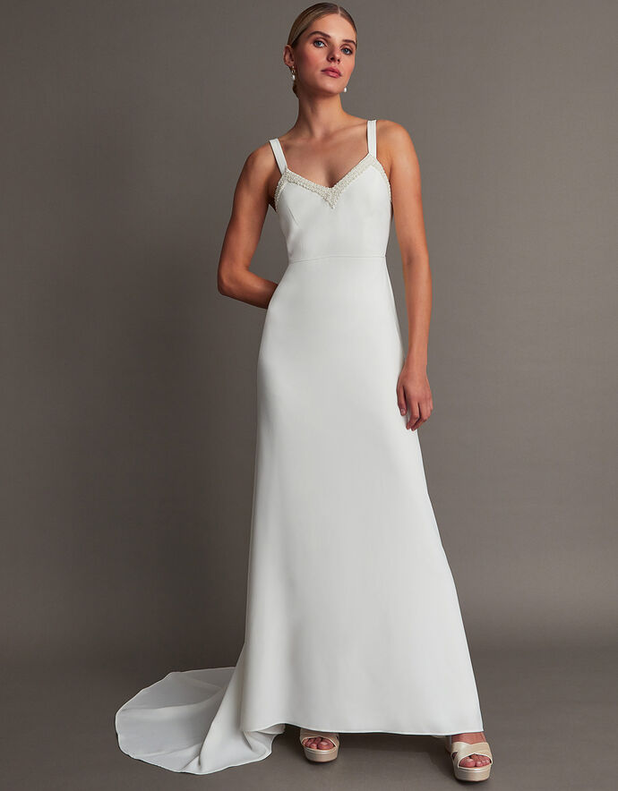 Kate Pearl Trim Bridal Dress Ivory | Wedding Dresses | Monsoon UK.