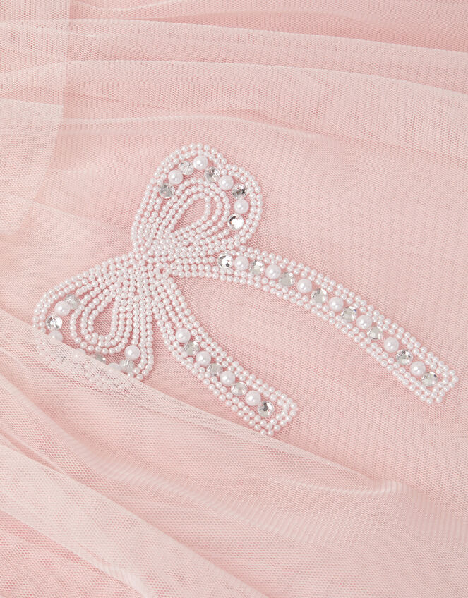 Embellished Bow Cape Sleeve Dress, Pink (PINK), large