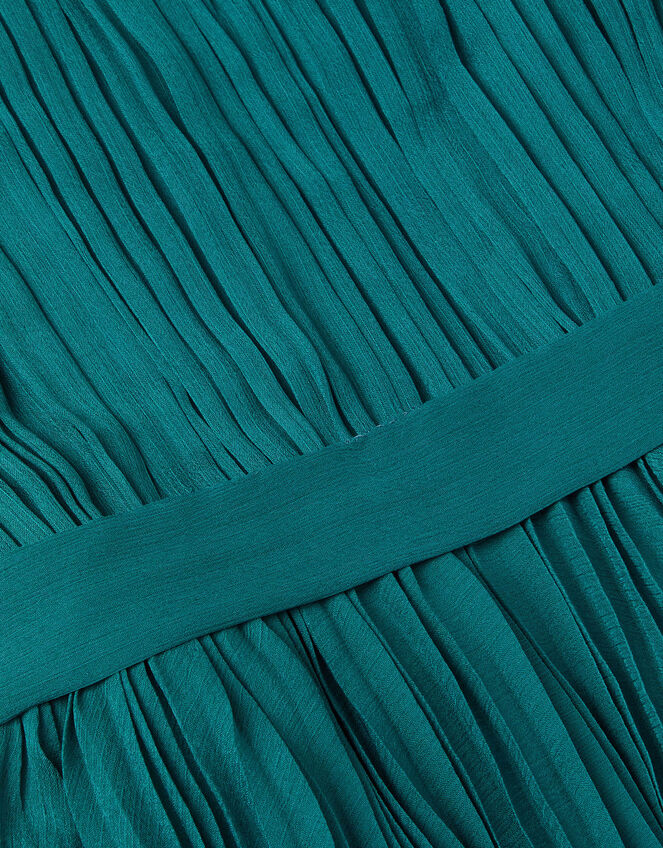 Alicia Pleated Tiered Dress, Teal (TEAL), large