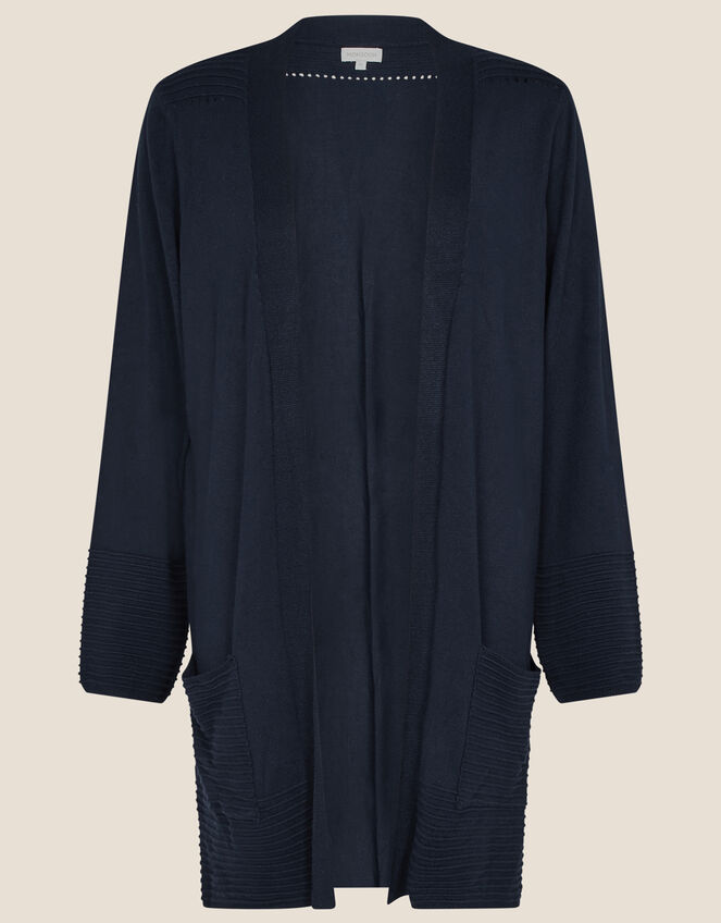 Olips Ottoman Stitch Cardigan, Blue (NAVY), large