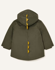 Dino Novelty Hooded Coat, Green (KHAKI), large
