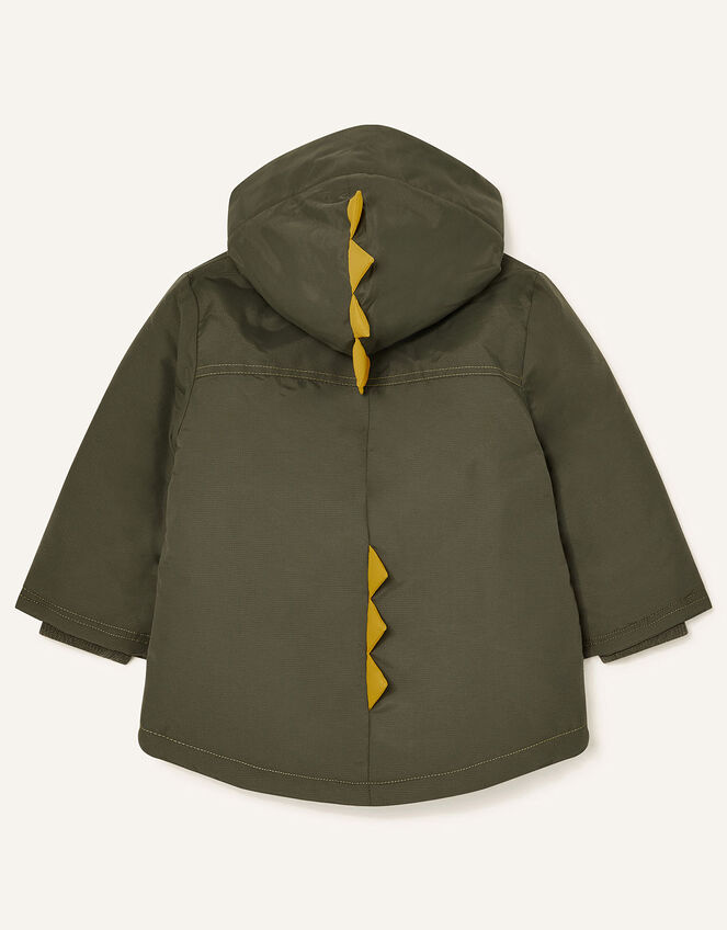 Dino Novelty Hooded Coat, Green (KHAKI), large