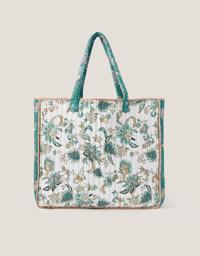 Saoirse Floral Quilted Tote Bag, , large