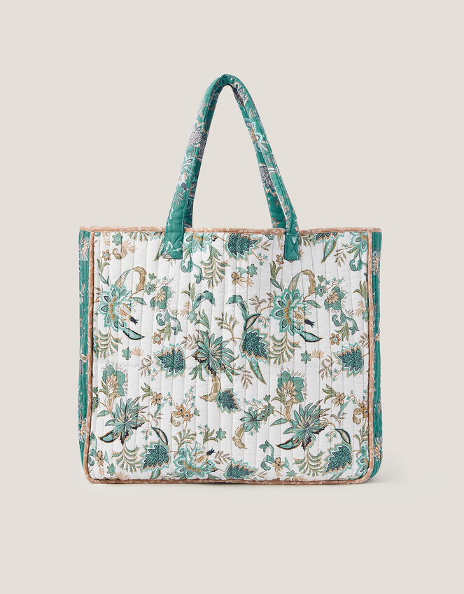 Saoirse Floral Quilted Tote Bag, , large