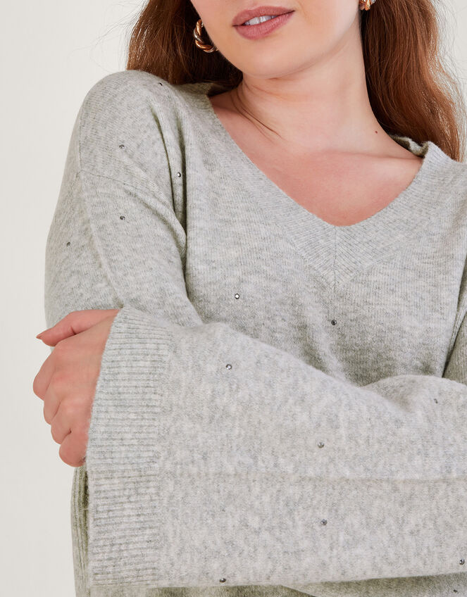 Han Heatseal Embellished Jumper , Grey (GREY), large