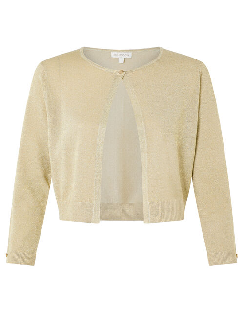 Elyse Metallic Shrug Gold Shrugs Monsoon UK.