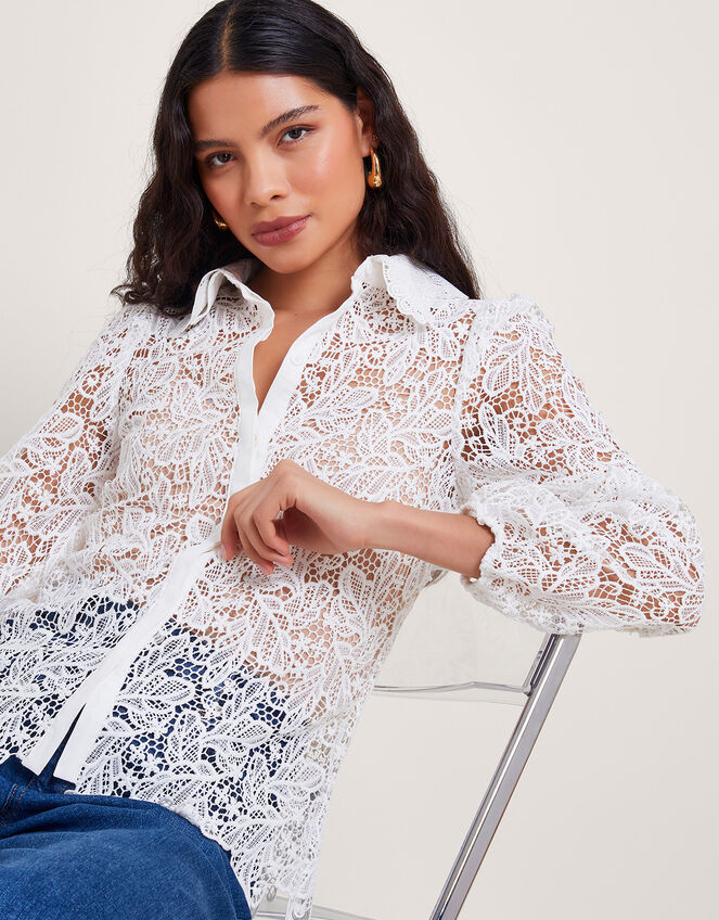 Perl Lace Blouse Ivory
