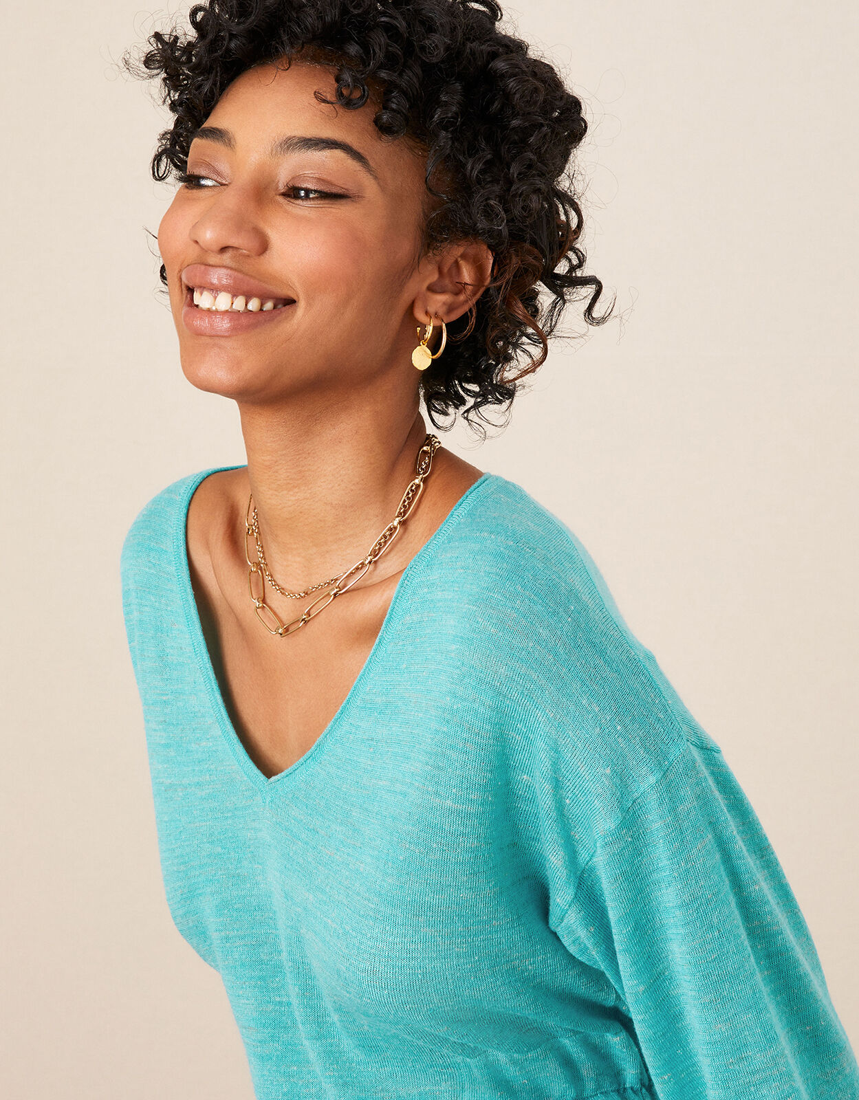 longline v neck jumper