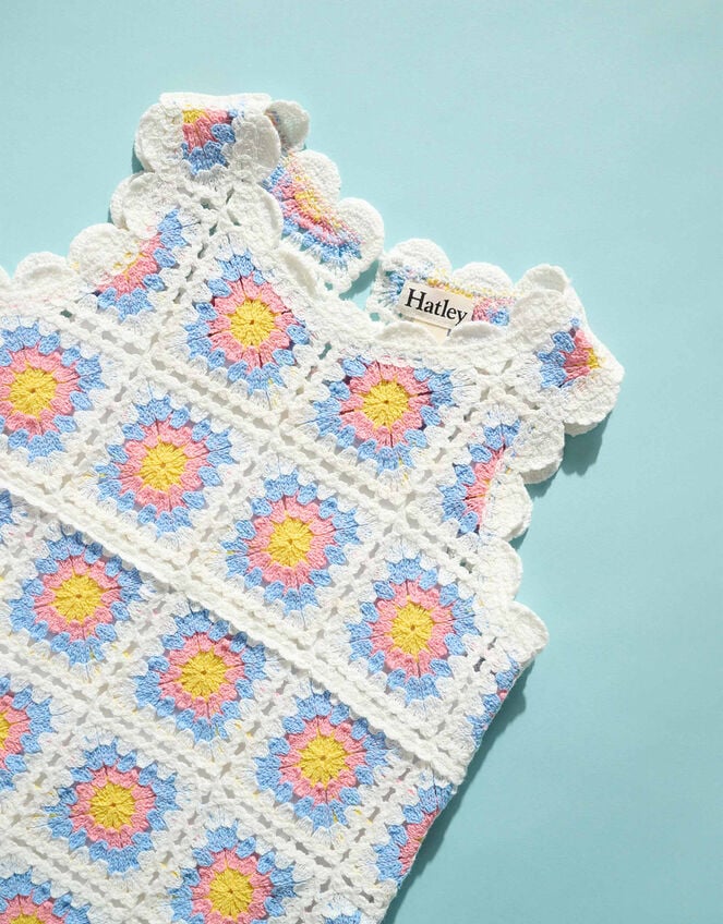 Hatley Buttercup Crochet Vest, Blue (BLUE), large