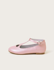 Heart Shimmer T-Strap Ballet Flats, Pink (PINK), large