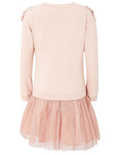 Frill Sweat 2-in-1 Dress, Pink (PINK), large