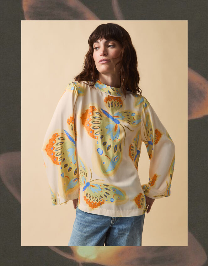 Clemence Aurelie Butterfly Top Ivory