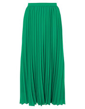 Meryl Pleated Midi Skirt in Recycled Fabric, Green (GREEN), large