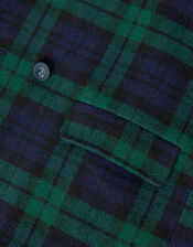 Check Print Hooded Coat, Green (GREEN), large