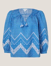 Iggy Floral Print Blouse, Blue (BLUE), large