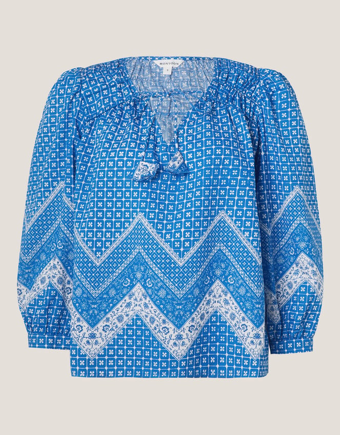 Iggy Floral Print Blouse, Blue (BLUE), large