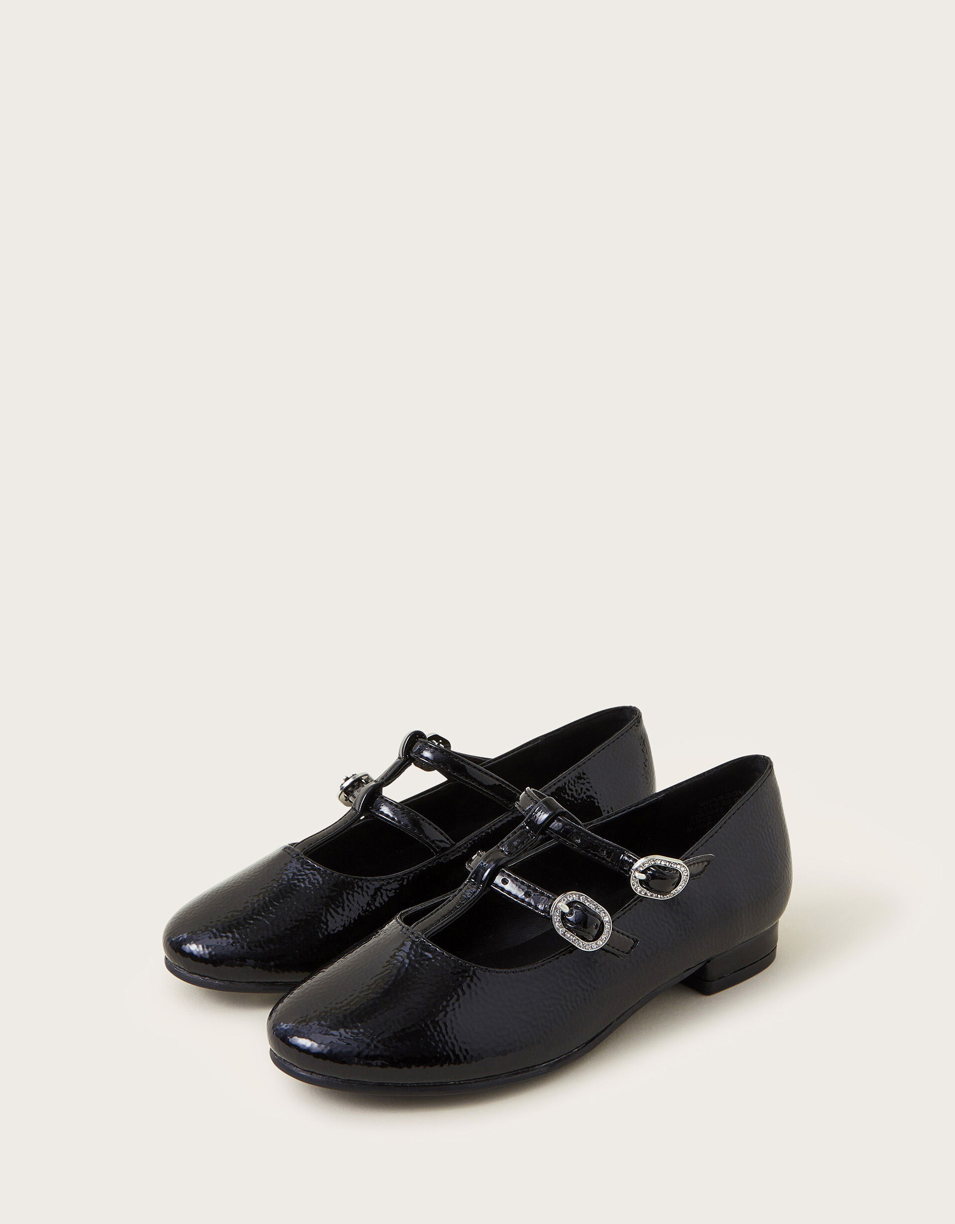 Patent Two Strap Ballerina Flats Black Girls Flat Shoes Monsoon UK